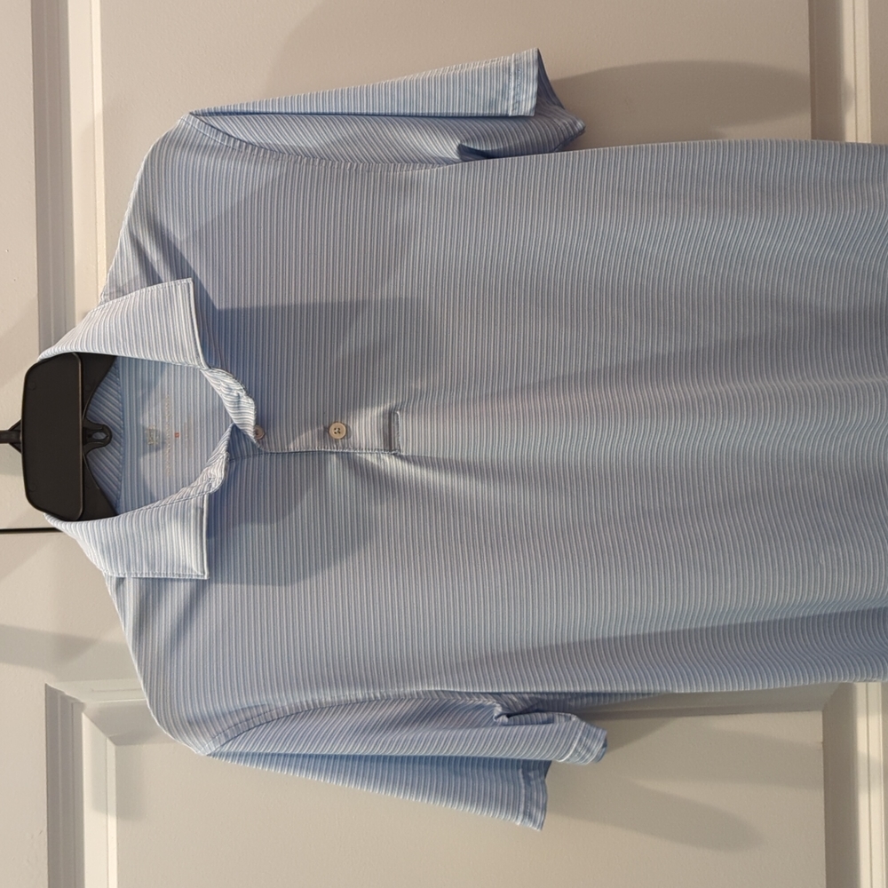 Southern Tide Blue and White Polo